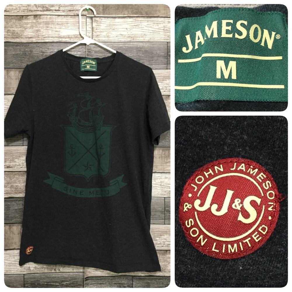 Jameson Sine Metu T Shirt Men’s M Gray Green Short Sleeve